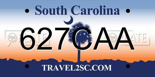 627CAA South Carolina License Plate