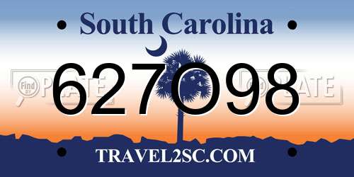 627O98 South Carolina License Plate