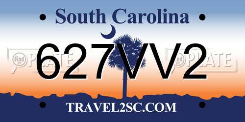 627VV2 South Carolina License Plate