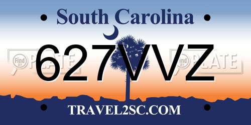 627VVZ South Carolina License Plate