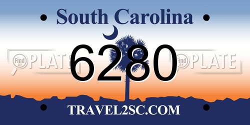 6280 South Carolina License Plate