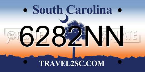 6282NN South Carolina License Plate