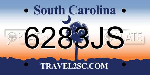 6283JS South Carolina License Plate