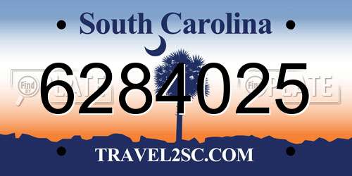 6284025 South Carolina License Plate