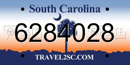 6284028 South Carolina License Plate