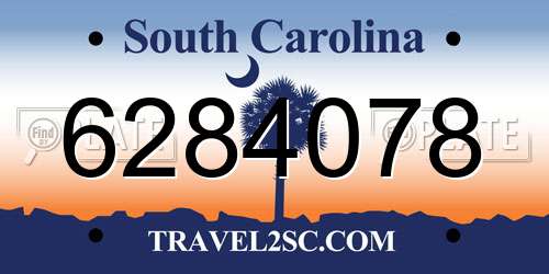 6284078 South Carolina License Plate