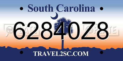 62840Z8 South Carolina License Plate