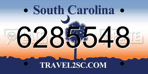 6285548 South Carolina License Plate