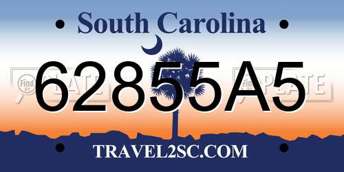 62855A5 South Carolina License Plate