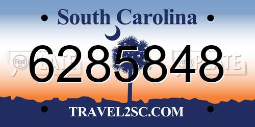 6285848 South Carolina License Plate