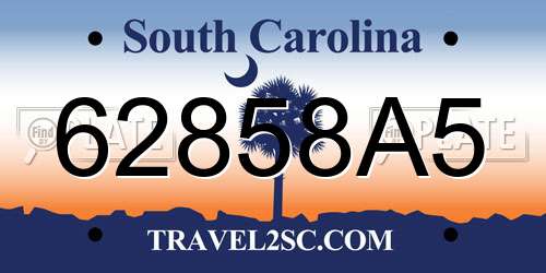 62858A5 South Carolina License Plate