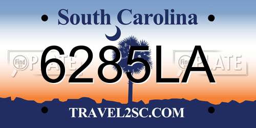 6285LA South Carolina License Plate