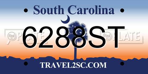 6288ST South Carolina License Plate