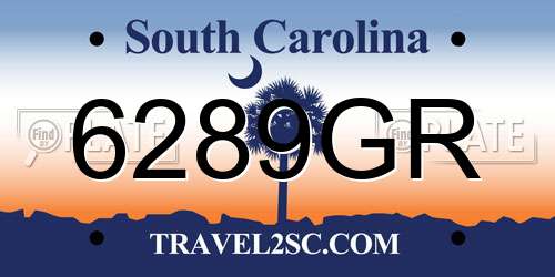 6289GR South Carolina License Plate