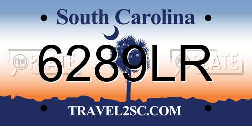 6289LR South Carolina License Plate