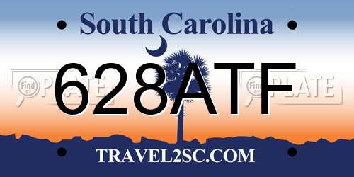 628ATF South Carolina License Plate
