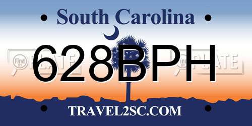 628BPH South Carolina License Plate