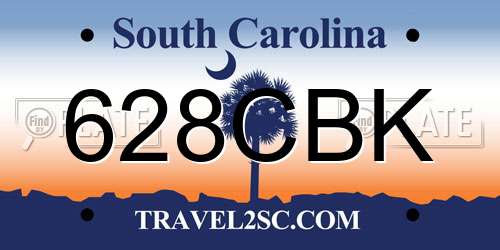 628CBK South Carolina License Plate