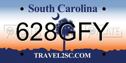 628GFY South Carolina License Plate