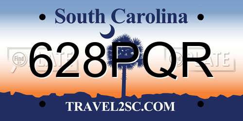 628PQR South Carolina License Plate