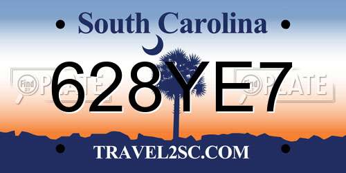 628YE7 South Carolina License Plate