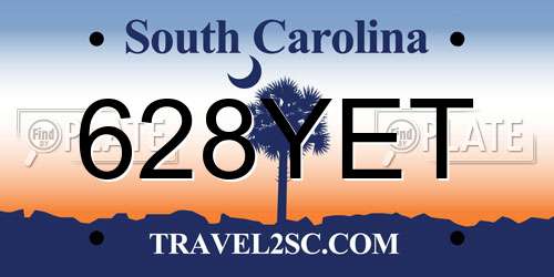 628YET South Carolina License Plate