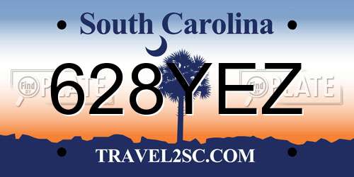 628YEZ South Carolina License Plate