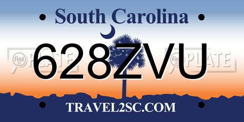 628ZVU South Carolina License Plate