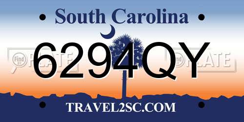 6294QY South Carolina License Plate