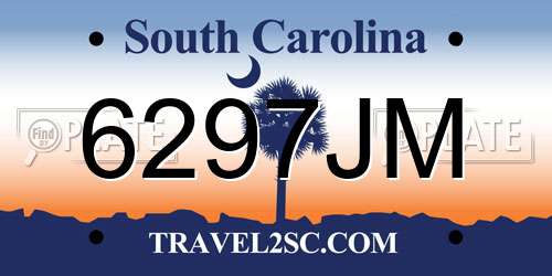 6297JM South Carolina License Plate