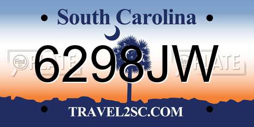 6298JW South Carolina License Plate