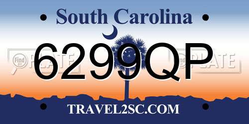 6299QP South Carolina License Plate