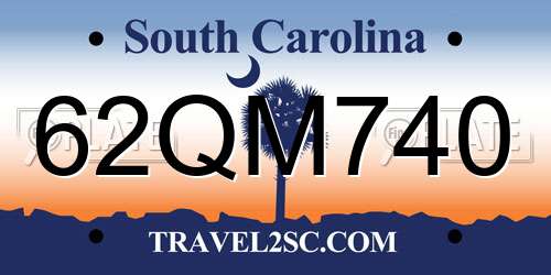 62QM740 South Carolina License Plate