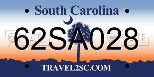 62SA028 South Carolina License Plate