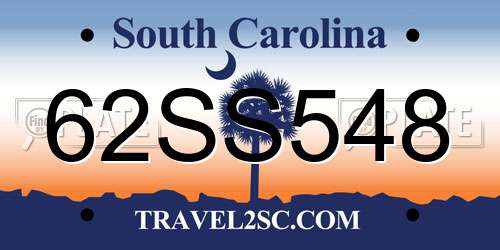 62SS548 South Carolina License Plate