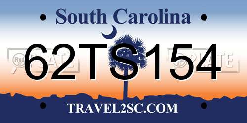 62TS154 South Carolina License Plate