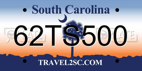 62TS500 South Carolina License Plate