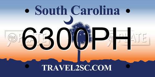 6300PH South Carolina License Plate