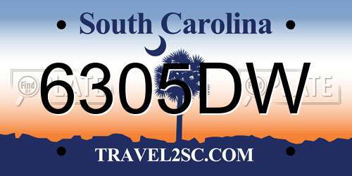 6305DW South Carolina License Plate