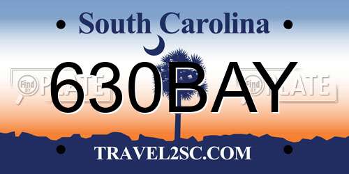 630BAY South Carolina License Plate