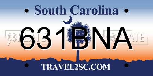 631BNA South Carolina License Plate