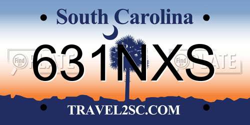 631NXS South Carolina License Plate