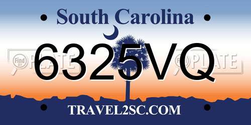 6325VQ South Carolina License Plate