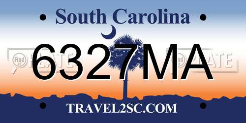 6327MA South Carolina License Plate