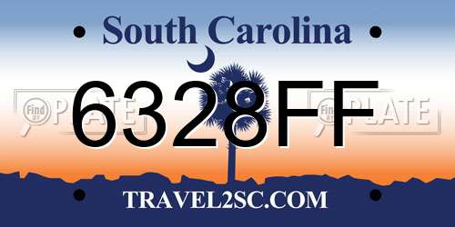 6328FF South Carolina License Plate