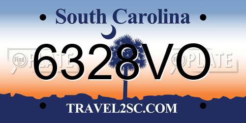 6328VO South Carolina License Plate