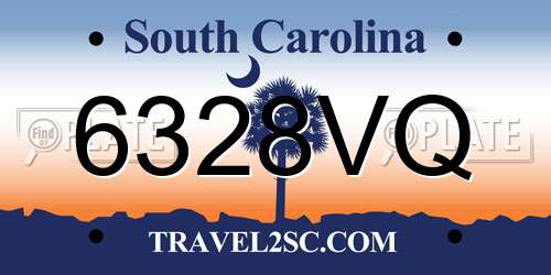 6328VQ South Carolina License Plate