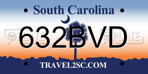 632BVD South Carolina License Plate