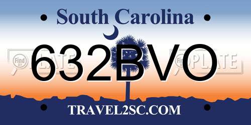 632BVO South Carolina License Plate