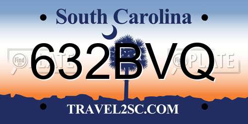 632BVQ South Carolina License Plate